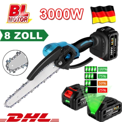 YOFIDRA Bürstenlos 8 Zoll Mini Akku Kettensäge Elektro Handkettensäge Für Makita 18V