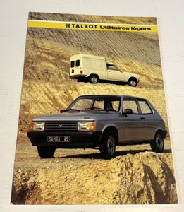 Brochure de Vente TALBOT Utilitaires Légers - Année Modèles 1985 - Bel Etat. - Picture 1 of 6