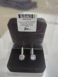 Bella Luce Simulant White Diamond 5.80ctw Rodoum Over Silver Earrings - Picture 1 of 5