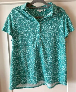 Top Chicos taglia 3 usato in ottime condizioni donna verde/bianco manica corta con colletto 100% poliestere - Foto 1 di 4