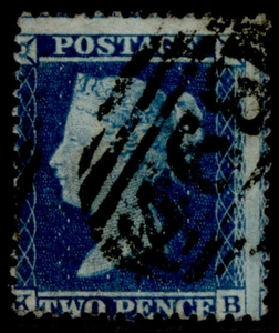 GB QV SG34, 2d blue plate 5 LC14, USED. Cat £70. KB - Picture 1 of 1
