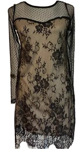 NEU JANET CHUNG Damen Langarm Spitze Minikleid Gr. Small - Bild 1 von 3