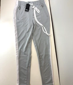 ZCL Herren Trainingshose Medium grau Baumwolle Jogginghose Reißverschluss Saum Kordelzug Taille Neu mit Etikett - Bild 1 von 9