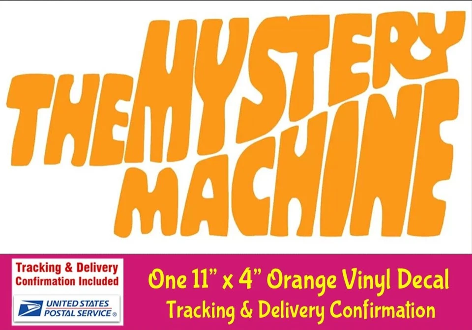 SIGNAGE CAFE The Mystery Machine Logo 11" Orange Vinyl Decal Car Truck Van Window