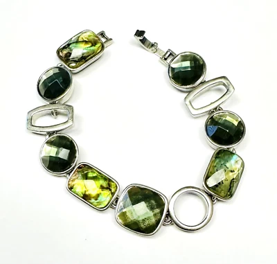 Pulsera Lia Sophia "Moonlight" Abulón, Cuentas de Vidrio, Cristales Cierre de Plata Foto 1 de 3