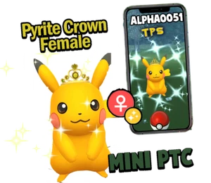 Pokemon Shiny Pikachu Pyrite Crown Female Mini P T C 80k - Picture 1 of 1