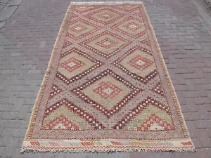 Handmade Traditional Kilim Rug Geometric Embroidered Kilim Anatolian Rug 6x11 - Picture 1 of 8