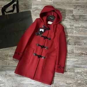 NWT 100% Authentic SAINT LAURENT Wool Hooded Duffle Coat In Red Size 36 - Picture 1 of 24