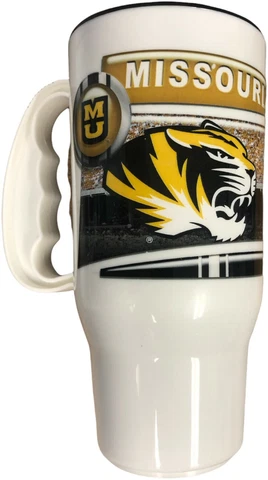 Missouri Tigers Mizzou 16 Oz Commuter Travel Auto Mug with Lid Cover
