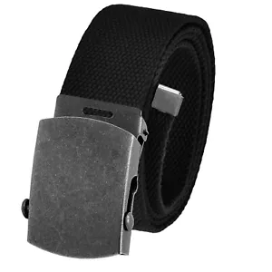 Build A Belt Adult 1.5" Classic Antique Silver Slider Buckle w/Canvas Web Belt - Picture 1 of 13