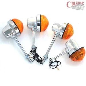 4er Set Lucas Typ verchromte Blinker - Triumph T140 Bonneville - Bild 1 von 1