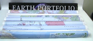 Millennium House Set of Six 55" x 35" Wall Maps Asia Europe Africa Americas Aus. - Picture 1 of 12