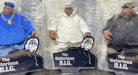 2006 Mezco The Notorious B.I.G. Biggie Smalls 9” Figure Lot Black White & Blue Cover