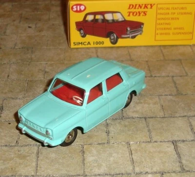 SIMCA 1000 CAR - DINKY TOYS 519 - DEAGOSTINI REPRODUCTION c2019 - Image 1 of 4