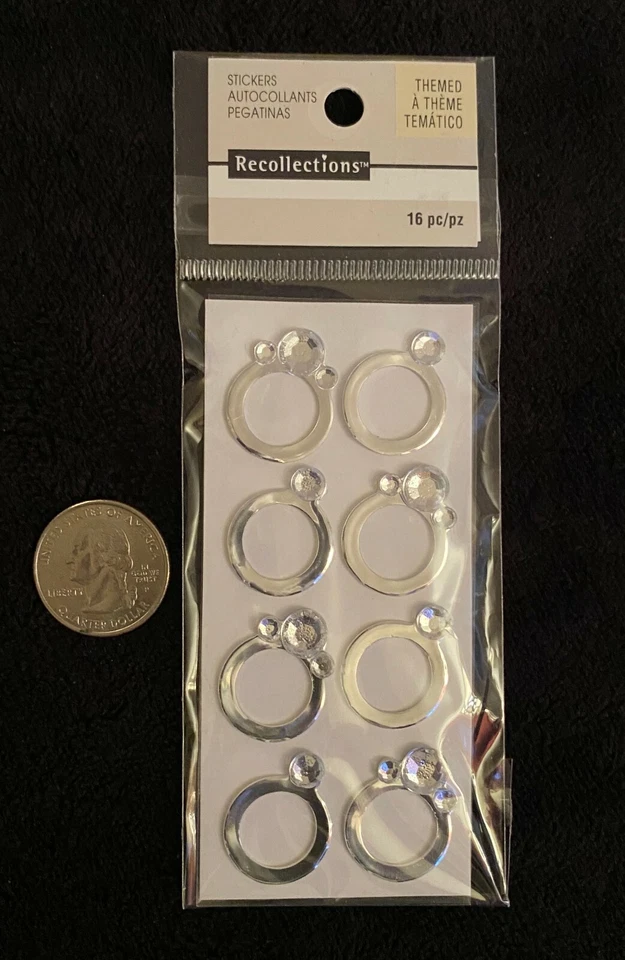 Recuerdos - Juego de 16 pegatinas de anillo de boda Foto 1 de 1