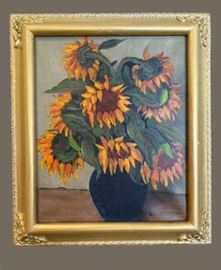 SELTENES ORIG Ölgemälde Mid Century Blumenstillleben Auguste Tremont (1893-1980) - Bild 1 von 10