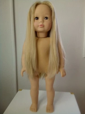 Винтажная кукла Gotz Puppe 18 дюймов ткань тело длинные светлые укоренившиеся волосы карие глаза - Изображение 1 из 4