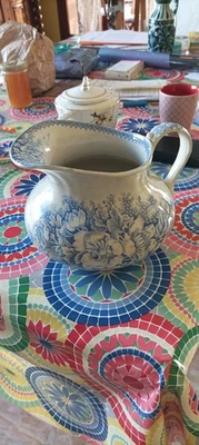 Pichet bleu CHOISY LE ROI TERRE DE FER Jardinière  - Photo 1/4