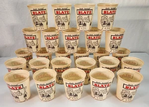 26 Blatz Bier 50er Jahre Wachspappbecher Blatz Cartoon Männer Grafik Entwurf gebraut 4,5 Zoll - Bild 1 von 11