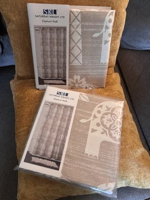 2 unidades Saturday Knight LTD Elephant Walk Palmeras Tela Cortina de Ducha Forro Foto 1 de 4