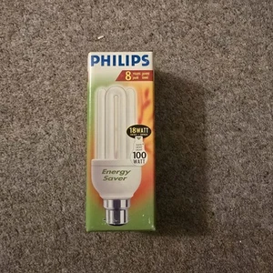 3 X Philips Energy Saver Light Bulbs 11 Watt Energy, 100 Watt Light Bayonet Fit - Picture 1 of 1