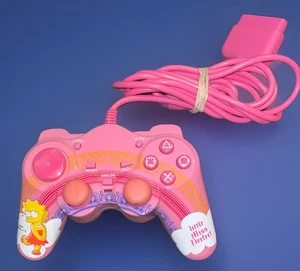 Sony Playstation PS2 Wired Controller Pink Lisa Simpson Controller - Rare - Picture 1 of 2
