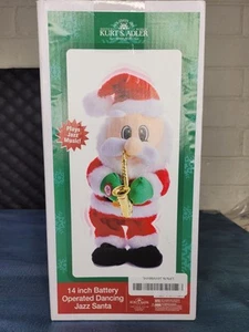 Natale Jazz Babbo Natale 14 pollici a batteria Kurt S Adler nuovo - Foto 1 di 6