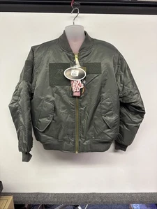 Rothco MA-1 Flight Jacket W/Patches - Sage Green SZ L - Picture 1 of 8