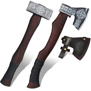 2pcs Vikings Set - Viking Hammer + Viking Axe, Medieval Hammer & Axe Set Gift - Bild 1 von 17