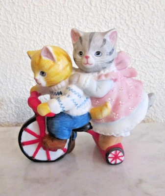 Schmid 1988 KITTY CUCUMBER Cat Figurine J.P. Buster RIDING TRICYCLE B. Shackman - Image 1 of 4
