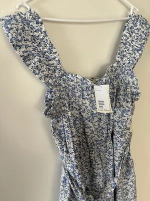 Sommer Jumpsuit Gr.38/40 🌸 Overall 🌸 Leinen Rüschen Blumen NEU - Bild 1 von 4