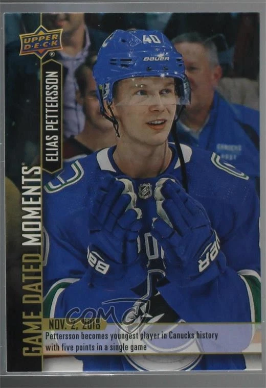 2018-19 Upper Deck Game Dated Moments Elias Pettersson #16 Rookie RC - Image 1 of 2