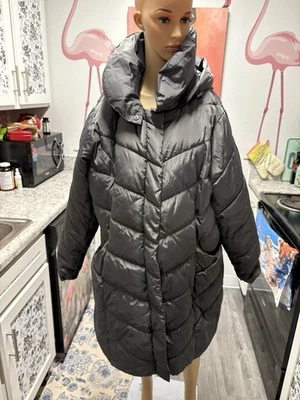 Abrigo de invierno gris Steve Madden Puffer para mujer 2X Foto 1 de 4