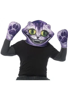 ALICE IN WONDERLAND CHESHIRE CAT FOAM MASK AND MATCHING PAW GLOVES By Leg Avenue - Picture 1 of 5