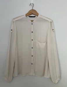Zara Woman Blouse Cream White Size L Business Corporate Work Casual Ex Cond - Picture 1 of 6