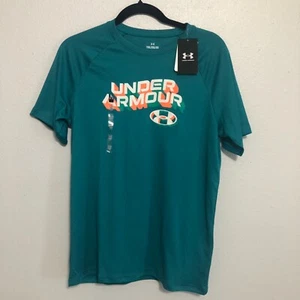 Under Armour Youth (18-20) XLarge Teal-Green Short Sleeve Dri Fit T-shirt - Picture 1 of 3