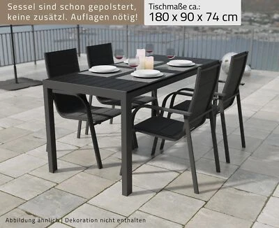 Alu Gartensitzgruppe Gartenmöbel Set Sitzgruppe Gartenset 5tlg. Essgruppe Tisch - Bild 1 von 4