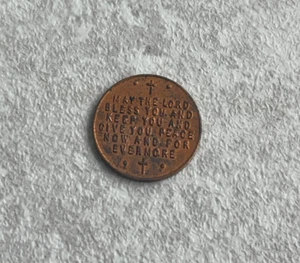 "May the Lord Bless You and Keep You and Give You Peace" Advertising Token L2 - Picture 1 of 2