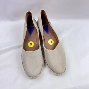 Verbenas Spain Beige Suede Espadrille Wedge Size 9 NEW - Picture 1 of 7