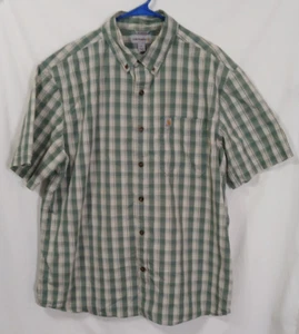 Carhartt Button Up Kurzarm Hemd XL Relaxed Fit Grün Plais - Bild 1 von 13