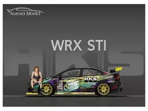 SUBARU WRX STi + Figurina - HKS - AURORA 1:64 - Foto 1 di 6