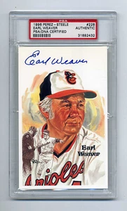 SUPERB EARL WEAVER SIGNED PEREZ STEELE POST CARD PSA/DNA SLABBED - Picture 1 of 1