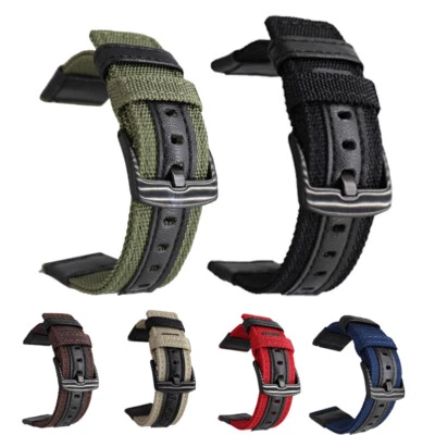 Pulseira de relógio de lona de náilon resistente premium masculina militar liberação rápida 20/22 mm - Imagem 1 de 4