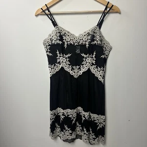 Wacoal Embrace Lace Chemise Sheer Mesh Black 814191 Nightgown Romantic Goth M - Picture 1 of 14