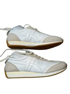 NIB Tory Burch Classic Hank Lace Up Sneakers, Snow White/ Beige, Size 11 - Picture 1 of 8