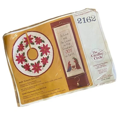 Christmas Joy Bell Pull Embroidery Sampler Creative Circle New Sealed Vtg 1981 - Image 1 of 2