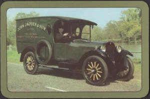 Tarjetas de juego cartas individuales antiguas vintage * John Jaques furgoneta de reparto coche publicidad - Imagen 1 de 3