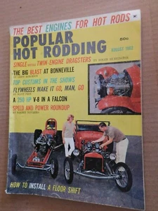 AUGUST 1962 POPULAR HOT RODDING MAGAZINE INSTALL A FLOOR SHIFT - Picture 1 of 3