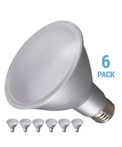 6 Pack LED Flood Lights 12.5W 75W PAR30LN Long Neck Medium E26 4000K Cool White - Picture 1 of 14