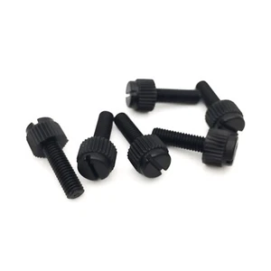 Black Nylon Slotted Knurled Thumb Screws M3, M4, M5, M6, M8 | 5-40mm Lengths - Picture 1 of 10